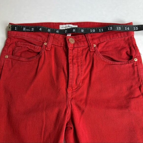 MON FRERE Mens Size 28 Inseam 32 Greyson Red Skinny Jeans - Picture 2 of 10
